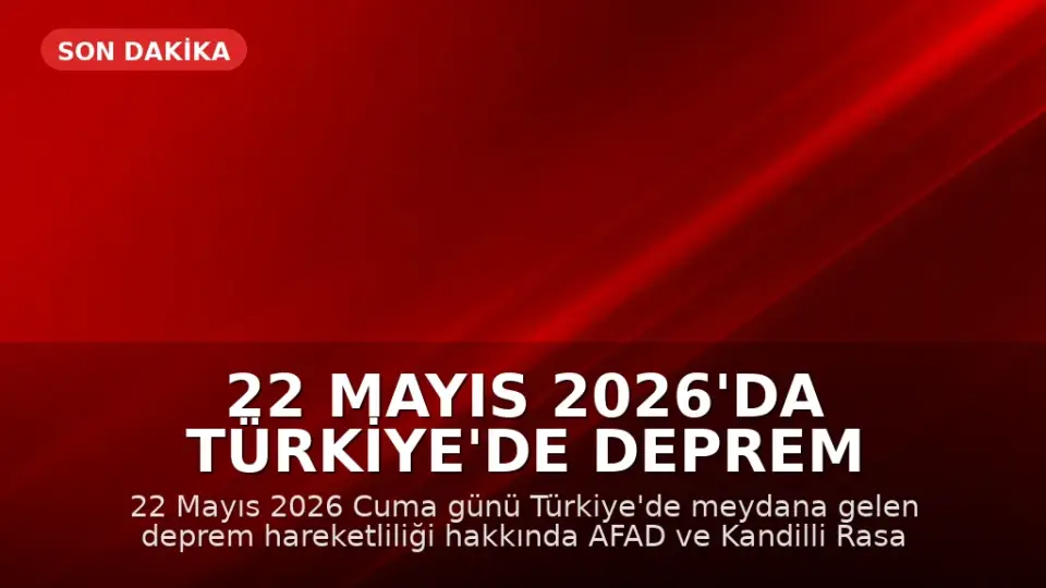 22 Mayıs 2026'da Türkiye'de Deprem Hareketliliği: AFAD ve Kandilli Son Verileri Yayınladı