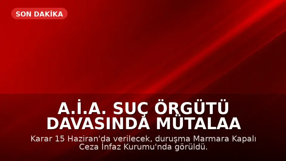 A.İ.A. Suç Örgütü Davasında Mütalaa Açıklandı