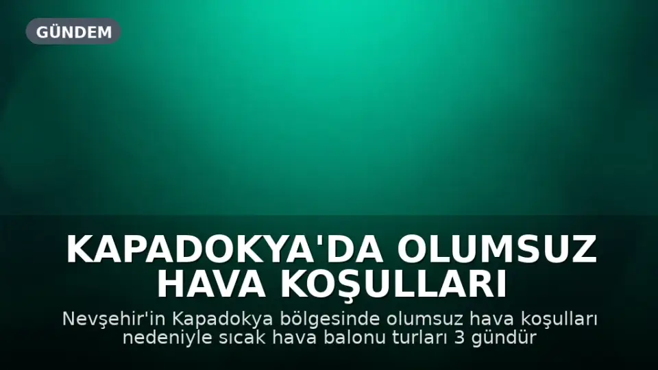 Kapadokya'da Olumsuz Hava Koşulları Nedeniyle Balon Turları İptal Edildi