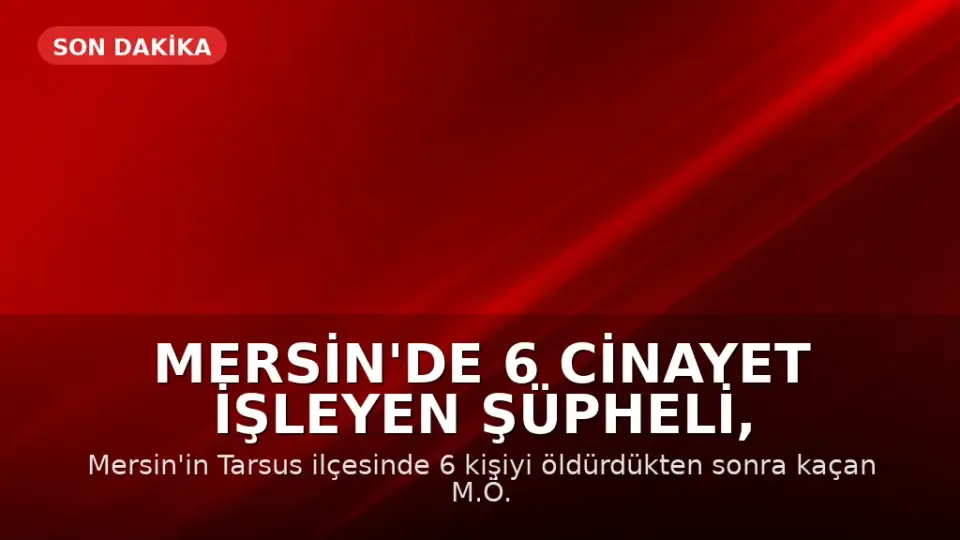 Mersin'de 6 Cinayet İşleyen Şüpheli, Yakalanacağını Anlayınca İntihar Etti