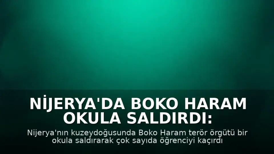 Nijerya'da Boko Haram Okula Saldırdı: Çok Sayıda Öğrenci Kaçırıldı