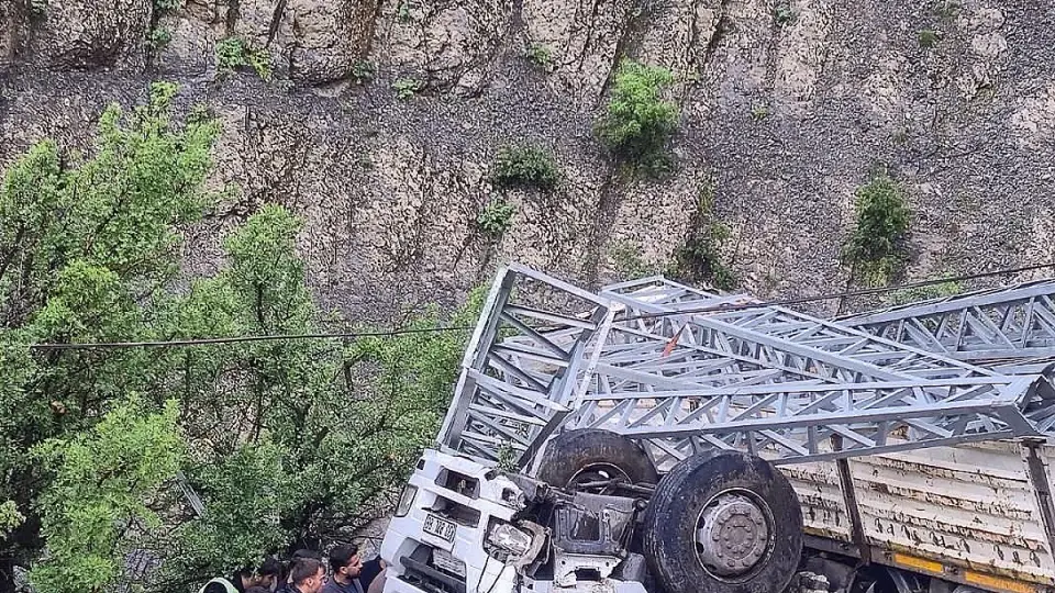 Şırnak-Uludere Kara Yolunda Elektrik Direği Yüklü Kamyon Şarampole Yuvarlandı: 1 Ölü