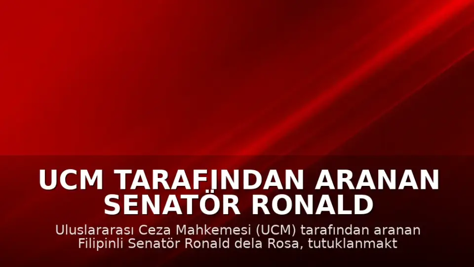 UCM Tarafından Aranan Senatör Ronald Dela Rosa'dan Kaçış Girişimi