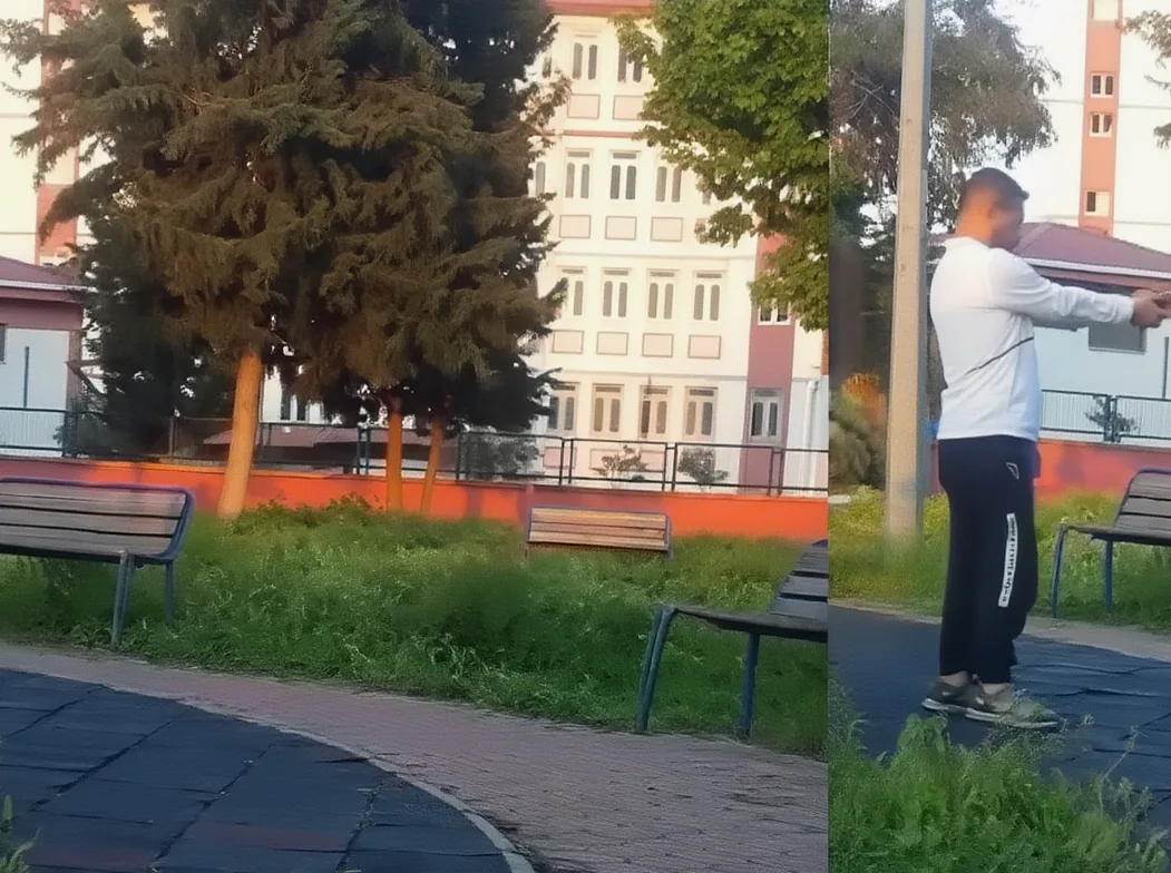 Parkta Oyuncak Silahla Atış Talimi Yaptırıldı