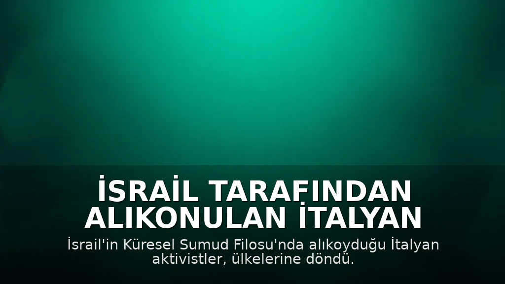 İsrail Tarafından Alıkonulan İtalyan Aktivistler Ülkelerine Döndü