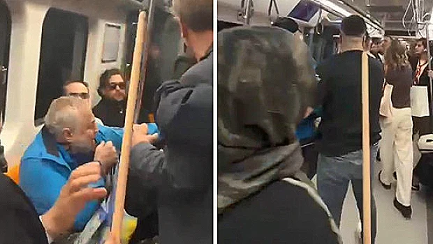 Metroda Şampiyonluk Kutlaması Kavgaya Dönüştü: Oklavalı Müdahale Kamerada