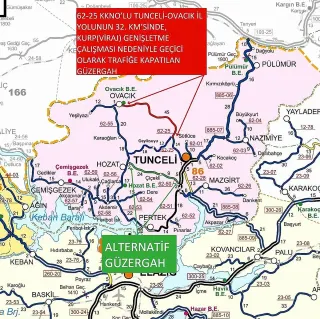 Tunceli-Ovacık Yolunda Kontrollü Patlatma Nedeniyle Trafik Durdurulacak