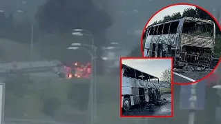 Tuzla TEM Otoyolu'nda Tur Otobüsünde Yangın: 43 Yolcu Tahliye Edildi