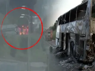 Tuzla'da Tur Otobüsü Motor Kısmından Alev Aldı: 43 Yolcu Tahliye Edildi